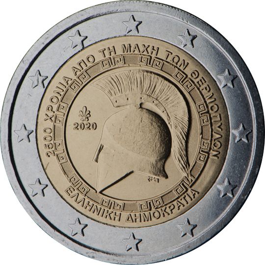 2 euro Grecia 2020, 2500° anniv. Battaglia delle Termopili