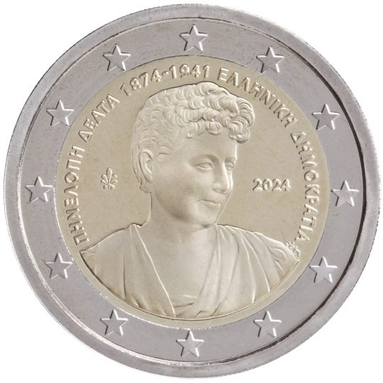 2 euro Grecia 2024, 150° anniv. nascita Penelope Delta