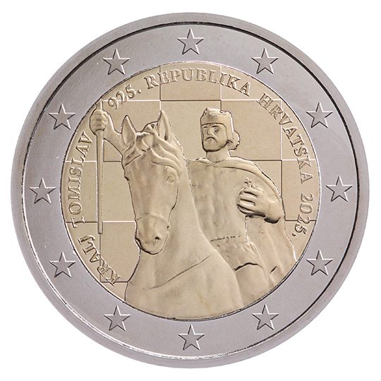 2 euro Croazia 2025, 1100° anniv. Regno di Croazia e incoronazione re Tomislav