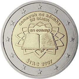 2 euro Irlanda 2007, 50° anniv. Trattati di Roma