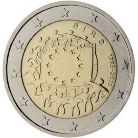 2 euro Irlanda 2015, 30° anniv. bandiera europea