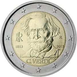 2 euro Italia 2013, 200° anniv. nascita di Giuseppe Verdi