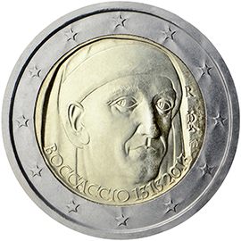 2 euro Italia 2013, 700° anniv. nascita di Giovanni Boccaccio