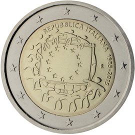 2 euro Italia 2015, 30° anniv. bandiera europea