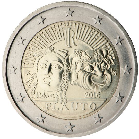 2 euro Italia 2016, 2200° anniv. morte Tito Maccio Plauto
