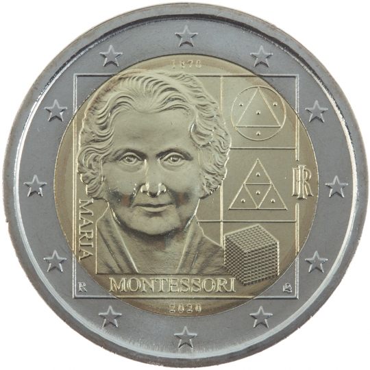 2 euro Italia 2020, 150° anniv. nascita Maria Montessori