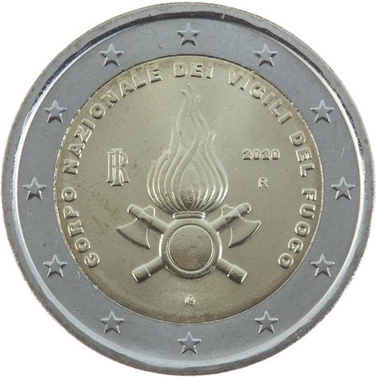 2 euro Italia 2020, 80° anniv. Fondazione Corpo Nazionale dei Vigili del Fuoco