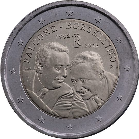 2 euro Italia 2022, 30° anniv. Morte di Giovanni Falcone e Paolo Borsellino