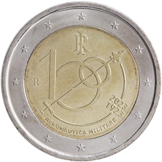 2 euro Italia 2023, 100° anniv. Aeronautica militare