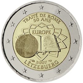 2 euro Lussemburgo 2007, 50° anniv. Trattati di Roma