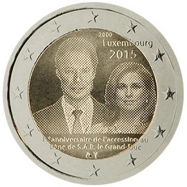 2 euro Lussemburgo 2015, 15° anniv. ascesa al trono del Granduca Henri