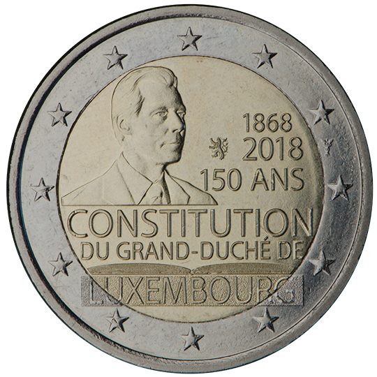 2 euro Lussemburgo 2018, 150° anniv. Costituzione lussemburghese
