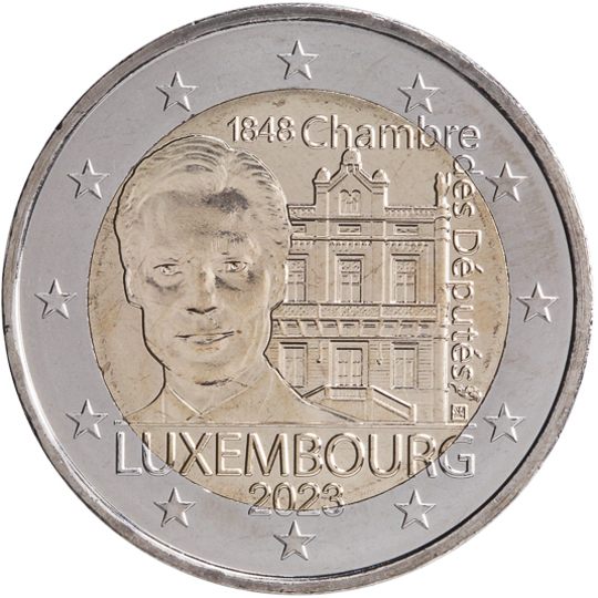 2 euro Lussemburgo 2023, 175° anniv. Camera dei Deputati e prima Costituzione 1848