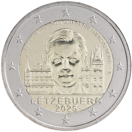 2 euro Lussemburgo 2025, 25° anniv. ascesa al trono del Granduca Henri