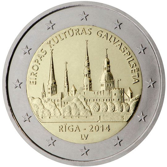 2 euro Lettonia 2014, Riga capitale europea della cultura