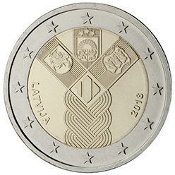 2 euro Lettonia 2018, 100° anniv. indipendenza degli Stati baltici