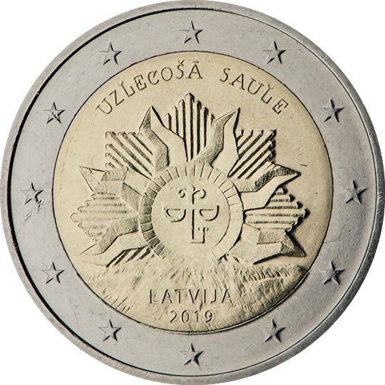 2 euro Lettonia 2019, Sole nascente