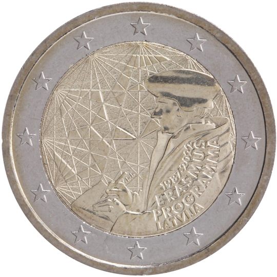 2 euro Lettonia 2022, 35° anniv. programma Erasmus