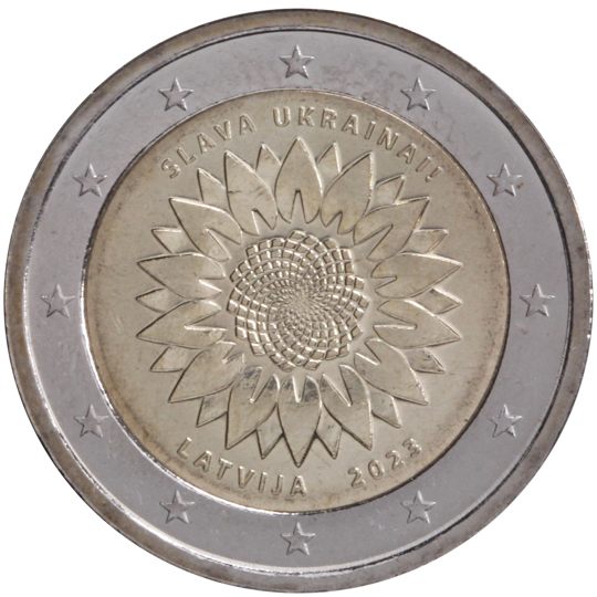 2 euro Lettonia 2023, Girasole per l'Ucraina