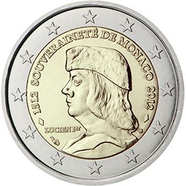2 euro Monaco 2012, 500° anniv. sovranità di Monaco