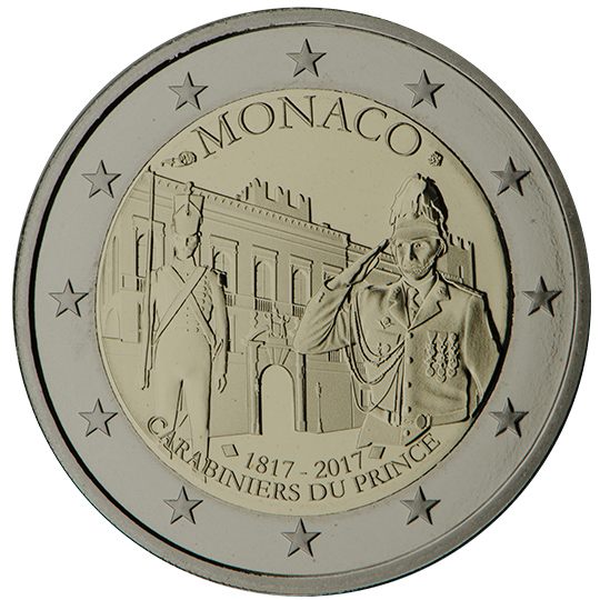 2 euro Monaco 2017, 200° anniv. Compagnia dei Carabinieri del Principe