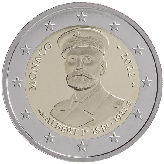 2 euro Monaco 2022, 100° anniv. morte del principe Alberto I