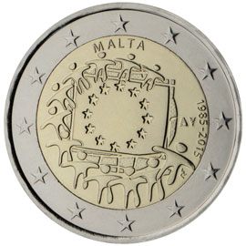 2 euro Malta 2015, 30° anniv. bandiera europea