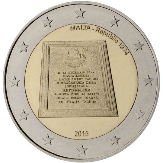2 euro Malta 2015, Repubblica 1974