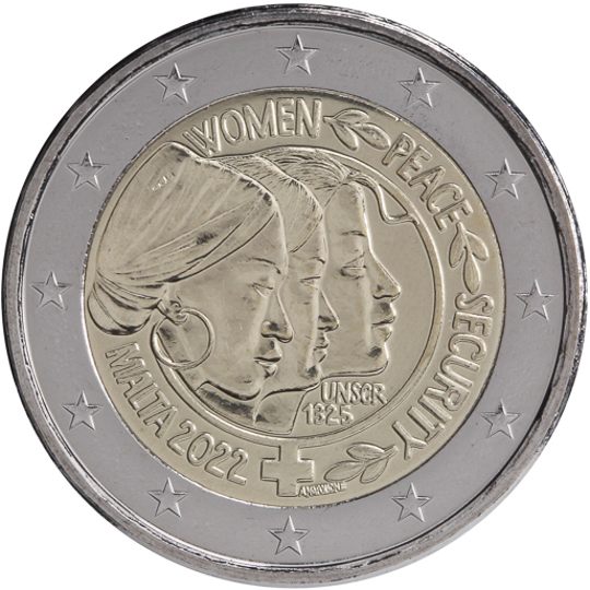 2 euro Malta 2022, Risoluzione ONU 1325 su donne, pace e sicurezza