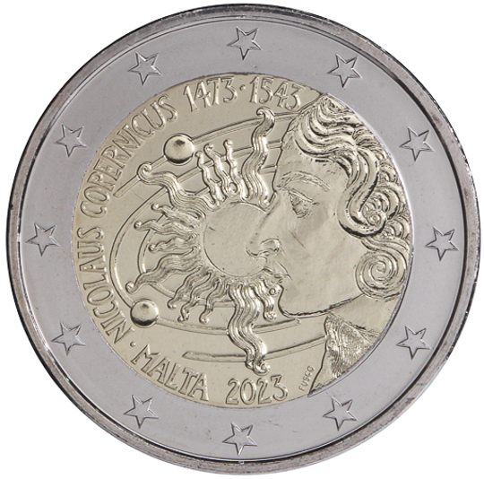 2 euro Malta 2023, 550° anniv. nascita di Niccolò Copernico