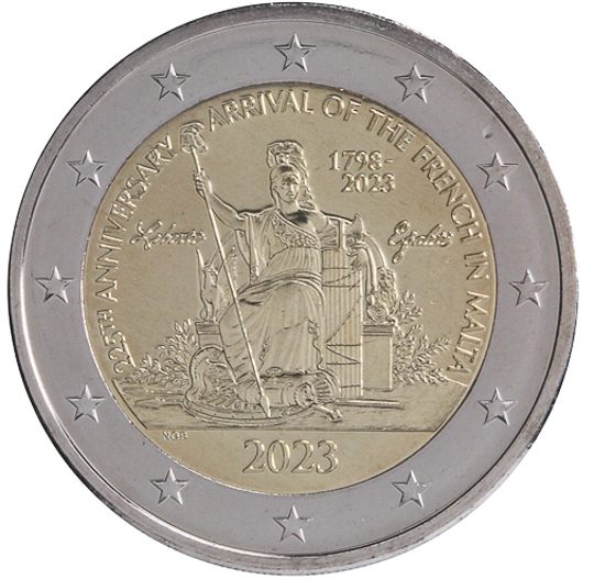 2 euro Malta 2023, Napoleone Bonaparte e i francesi a Malta