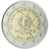 2 euro Malta 2014, 200° anniv. Polizia maltese