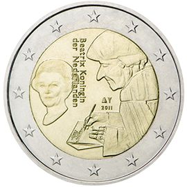 2 euro Paesi Bassi 2011, Erasmo da Rotterdam - Elogio della follia