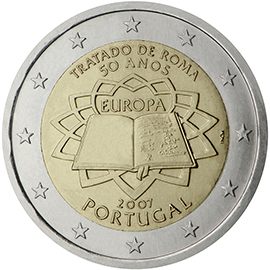 2 euro Portogallo 2007, 50° anniv. Trattati di Roma