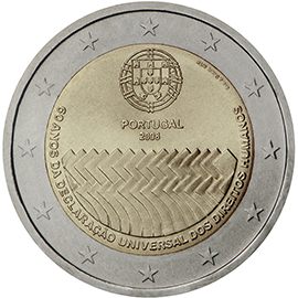 2 euro Portogallo 2008, 60° anniv. Dichiarazione Universale dei Diritti dell'Uomo