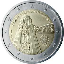 2 euro Portogallo 2013, 250° anniv. Torre dos Clérigos