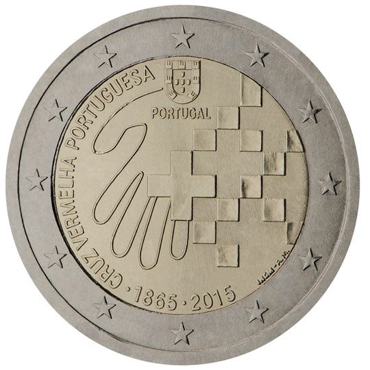 2 euro Portogallo 2015, 150° anniv. Croce Rossa Portoghese