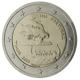 2 euro Portogallo 2015, 500° anniv. primi contatti con Timor
