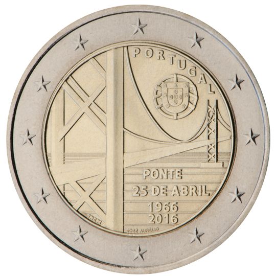 2 euro Portogallo 2016, 50° anniv. Ponte 25 Aprile