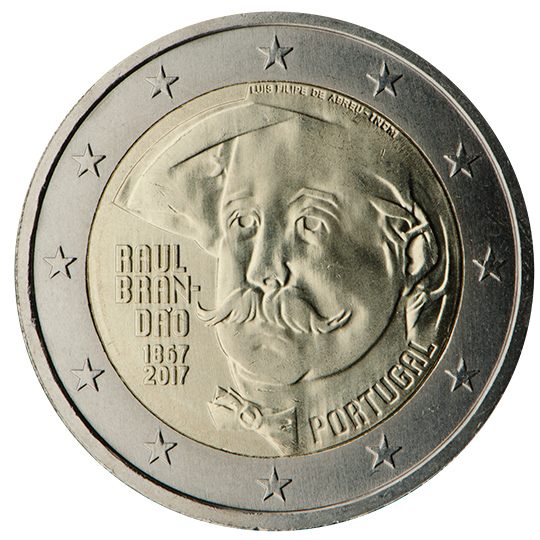 2 euro Portogallo 2017, 150° anniv. nascita di Raul Brandão