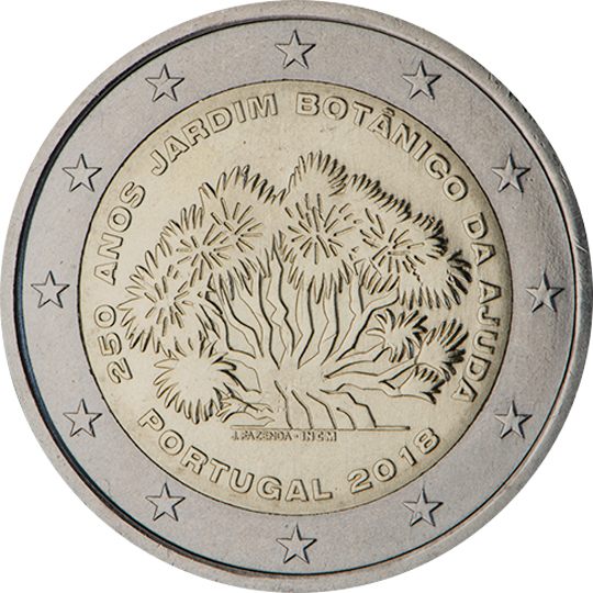 2 euro Portogallo 2018, 250° anniv. Giardino Botanico di Ajuda