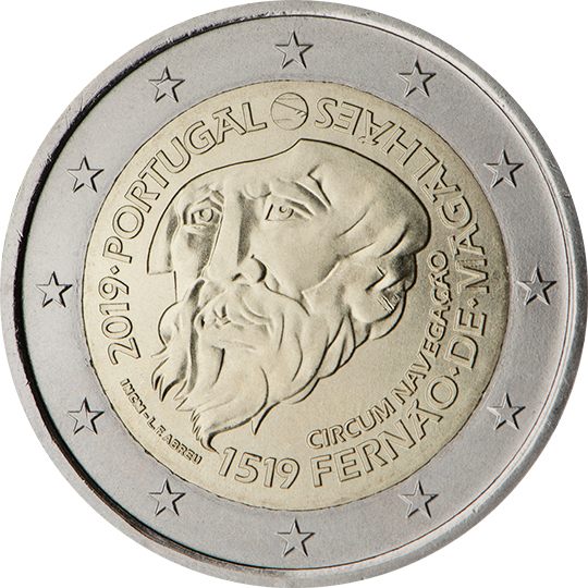 2 euro Portogallo 2019, 500° anniv. circumnavigazione di Magellano