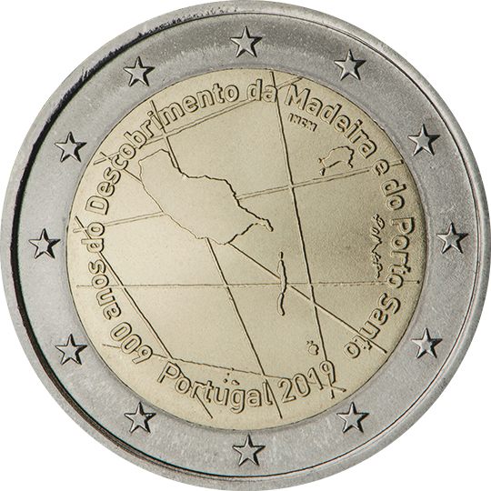 2 euro Portogallo 2019, 600° anniv. scoperta di Madeira e Porto Santo