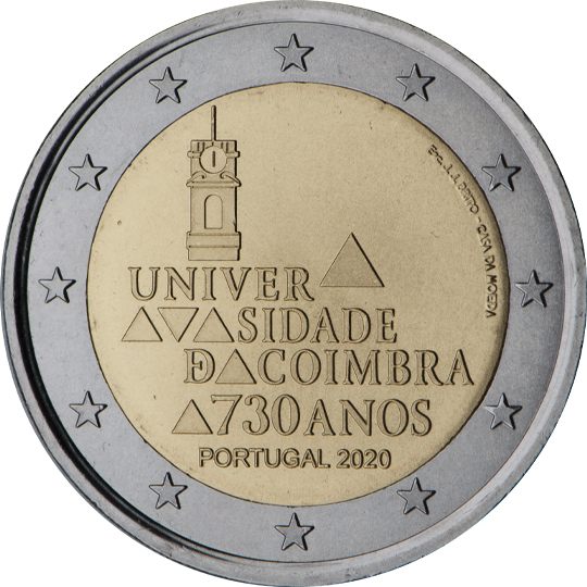 2 euro Portogallo 2020, 730° anniv. Università di Coimbra