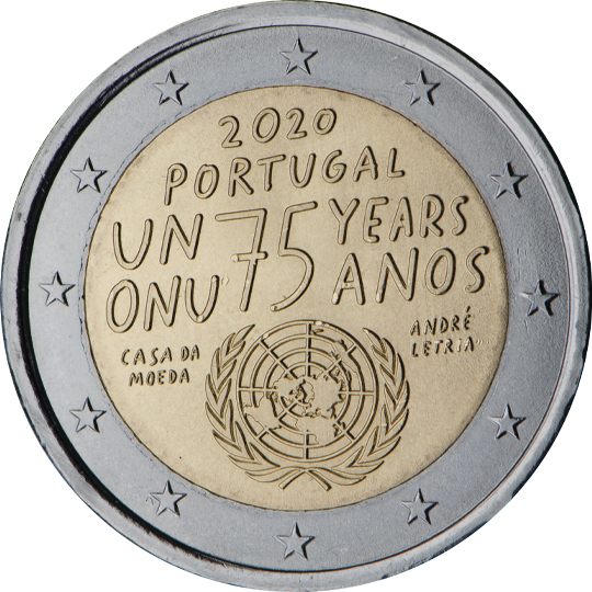 2 euro Portogallo 2020, 75° anniv. Nazioni Unite