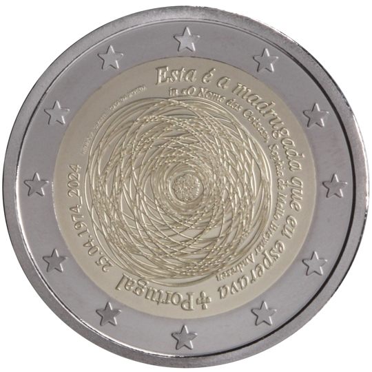 2 euro Portogallo 2024, 50° anniv. Rivoluzione del 25 aprile 1974