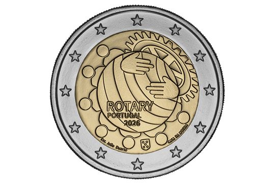 2 euro Portogallo 2026, 100° anniv. Rotary in Portogallo