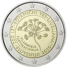 2 euro Slovenia 2010, 200° anniv. Orto Botanico di Lubiana