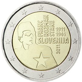 2 euro Slovenia 2011, 100° anniv. nascita Franc Rozman