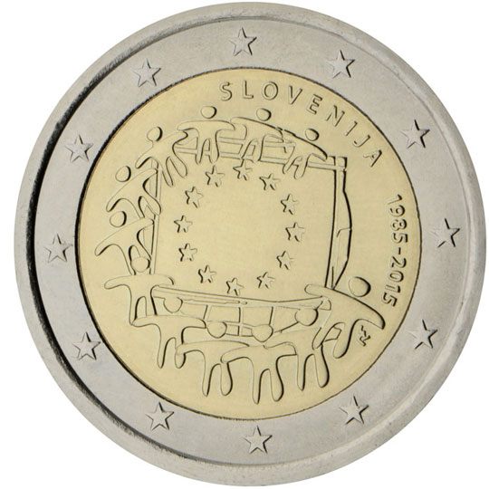 2 euro Slovenia 2015, 30° anniv. bandiera europea